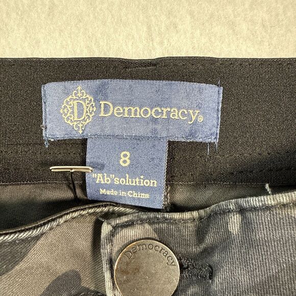 Democracy AB Solution Jeans Women's Size 8 Gray Black Camo Army Urban Grunge - Picture 6 of 10